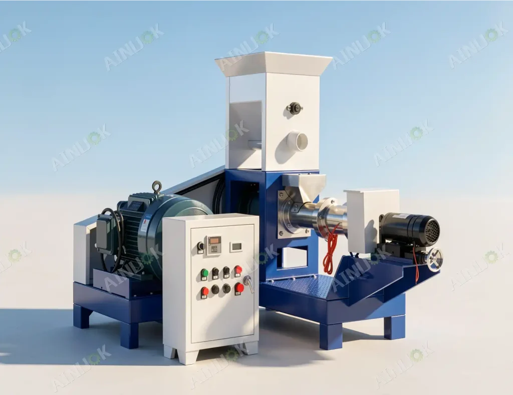 single screw pet food extruder and cost effective fish feed puffing machine 50-500kg/h